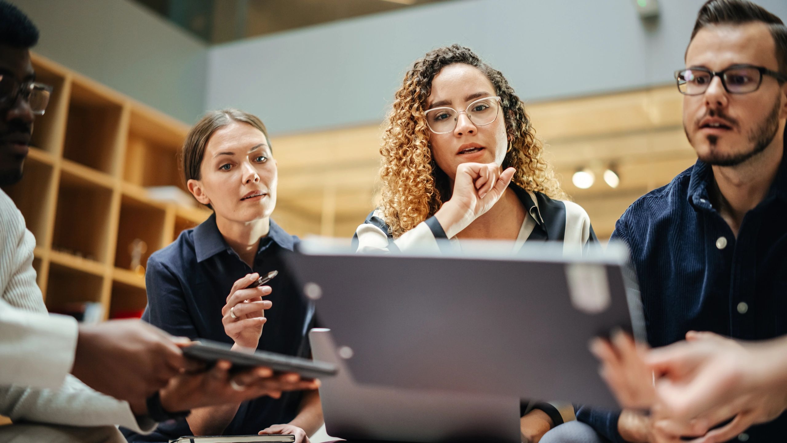 Professional team member in a client support setting